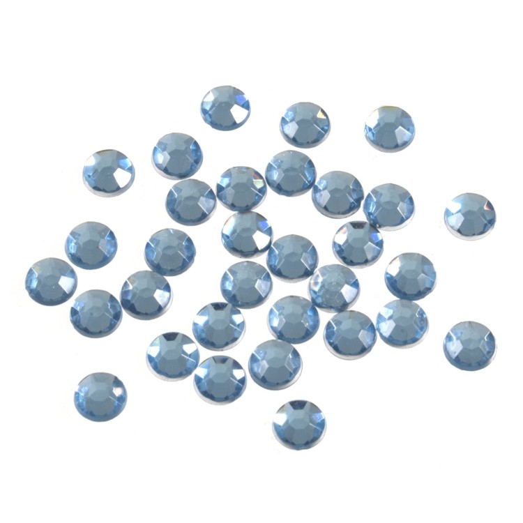 Acrylic Stones: Glue-On: Round: Large-7mm: Blue
