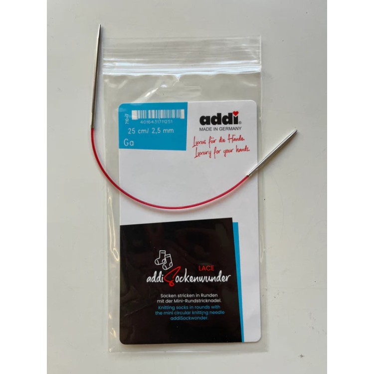 Addi Lace Sockwunder/Fixed Circular Knitting Needles 25cm 2.5mm