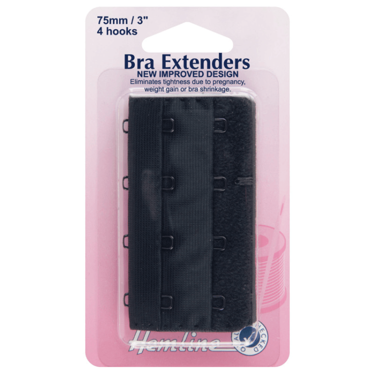 Bra Back Extenders: 75mm: Black