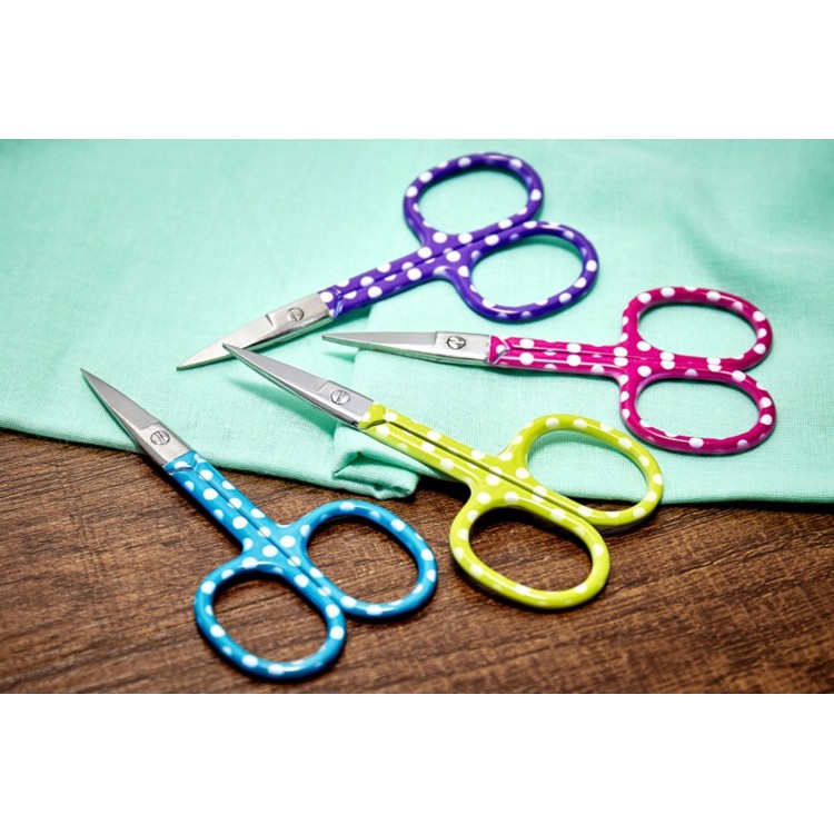 Embroidery Scissors: 9.3cm or 3.6in: Polka Dots: