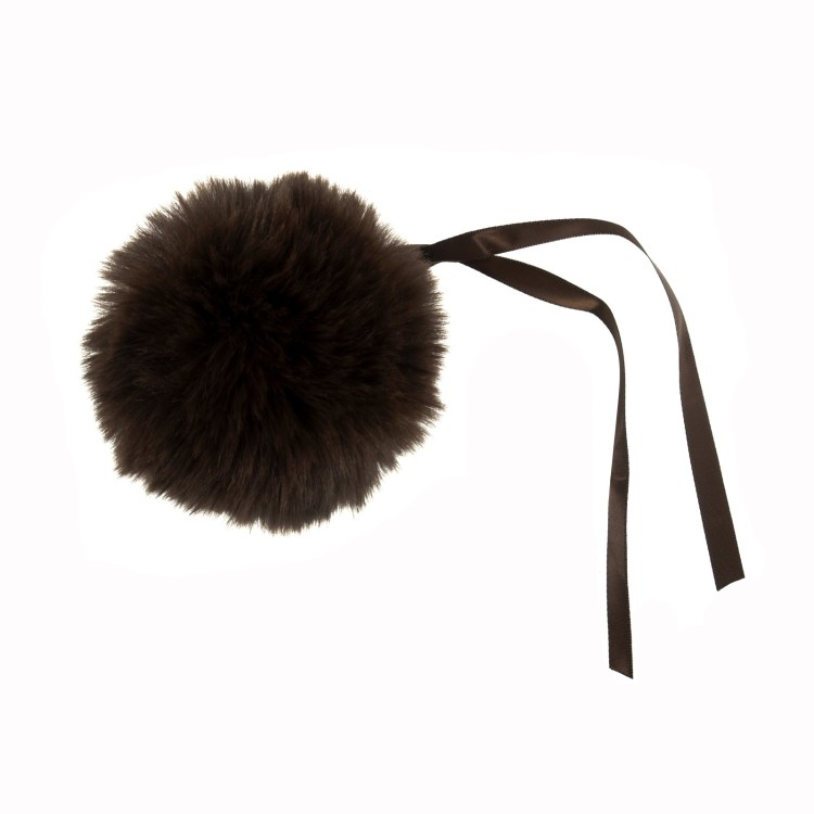 Faux Fur Pom Pom 11cm Brown