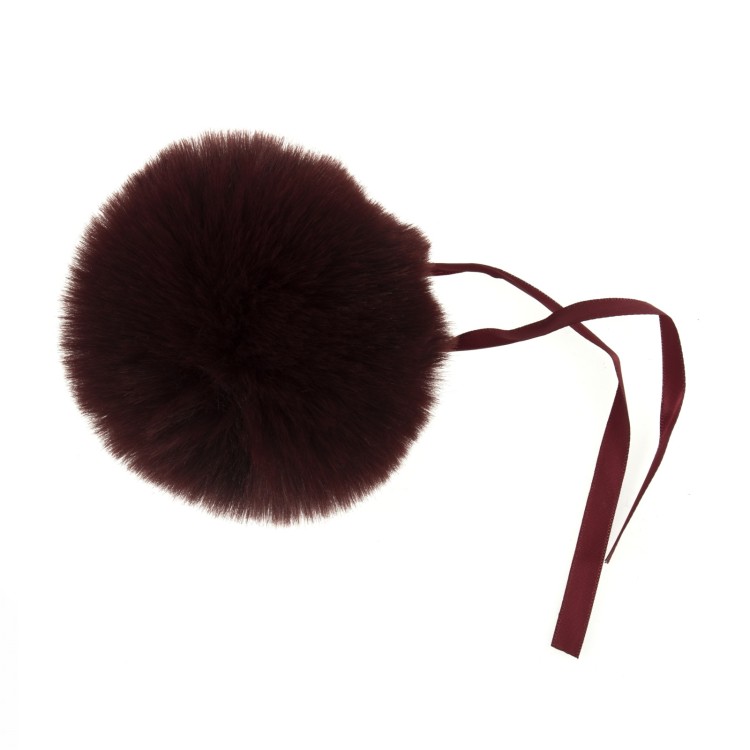 Faux Fur Pom Pom 11cm Burgundy