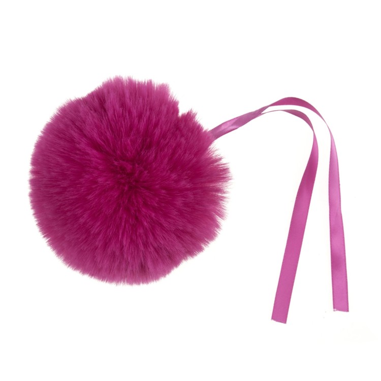 Faux Fur Pom Pom 11cm Cerise