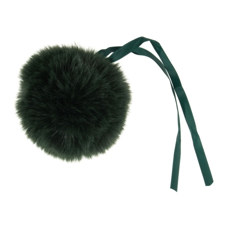 Faux Fur Pom Pom 11cm Dark Green