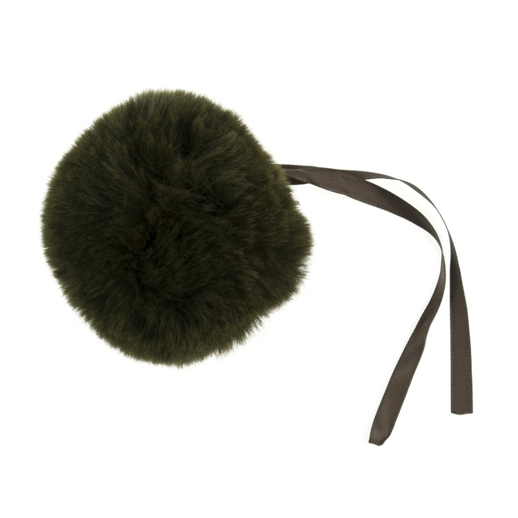 Faux Fur Pom Pom 11cm Khaki