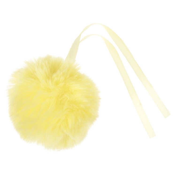 Faux Fur Pom Pom 11cm Lemon 