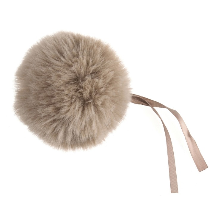 Faux Fur Pom Pom 11cm Natural