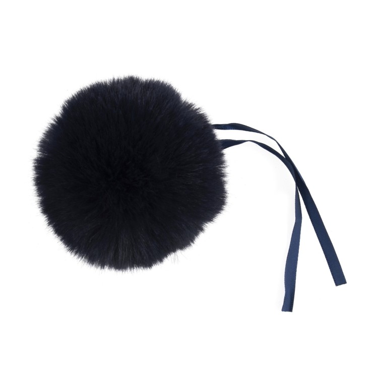Faux Fur Pom Pom 11cm Navy