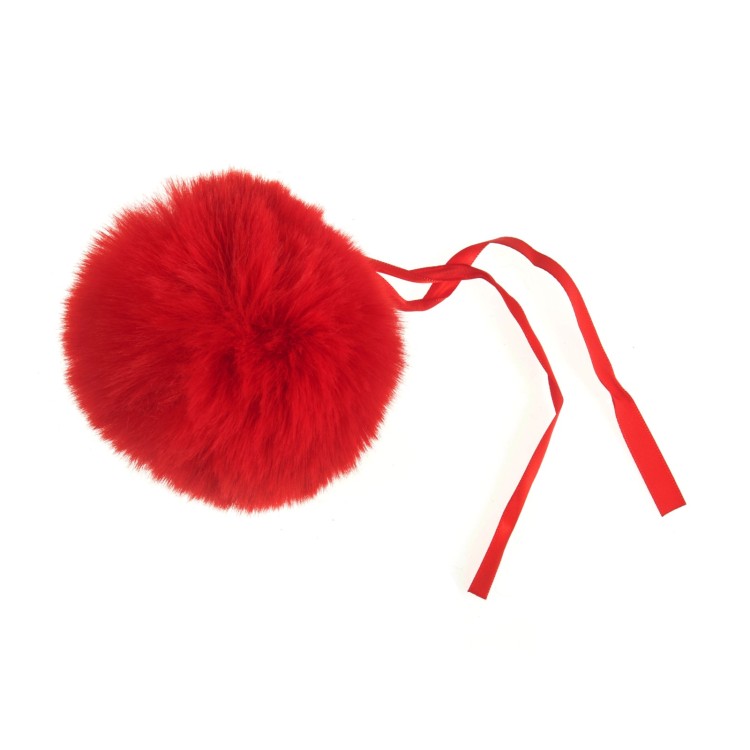 Faux Fur Pom Pom 11cm Red
