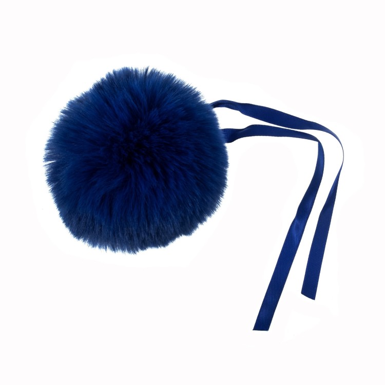 Faux Fur Pom Pom 11cm Royal Blue