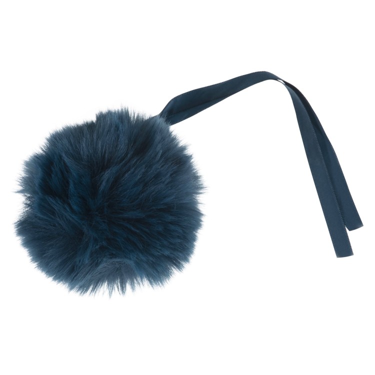 Faux Fur Pom Pom 11cm Teal