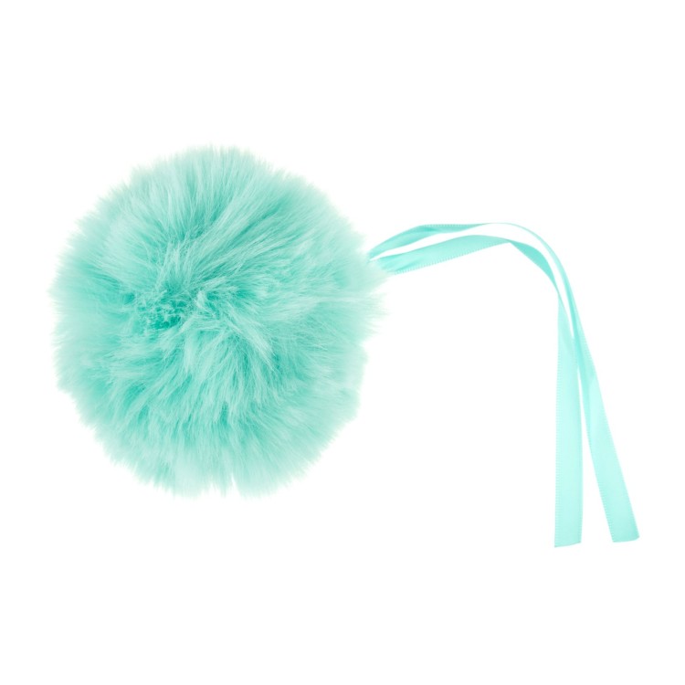 Faux Fur Pom Pom 11cm Turquoise