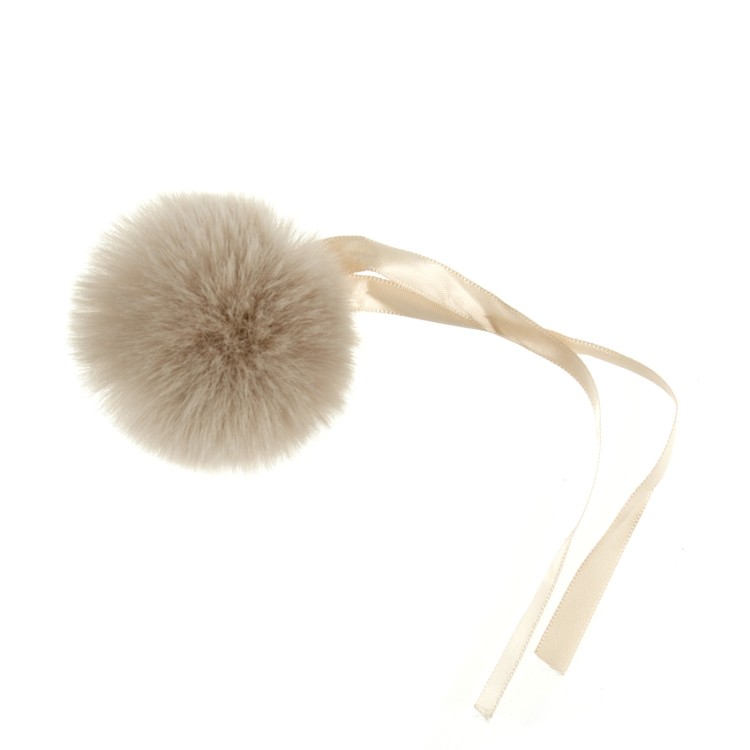 Faux Fur Pom Pom 6cm Natural