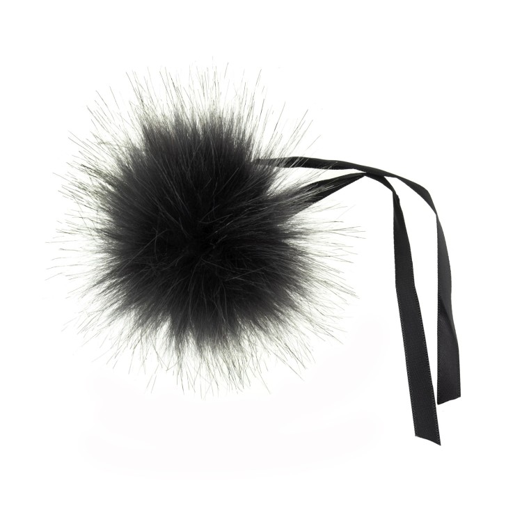 Faux Fur Pom Pom 6cm Tipped Grey