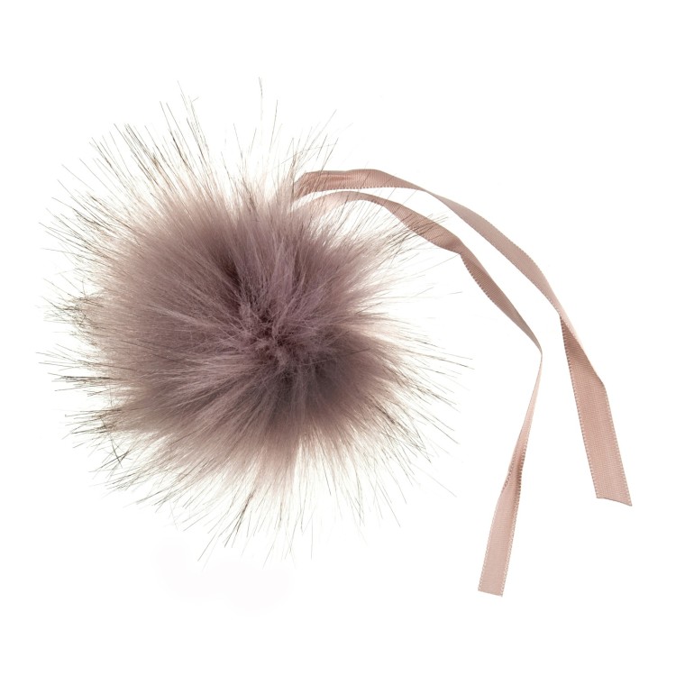 Faux Fur Pom Pom 6cm Tipped Pink