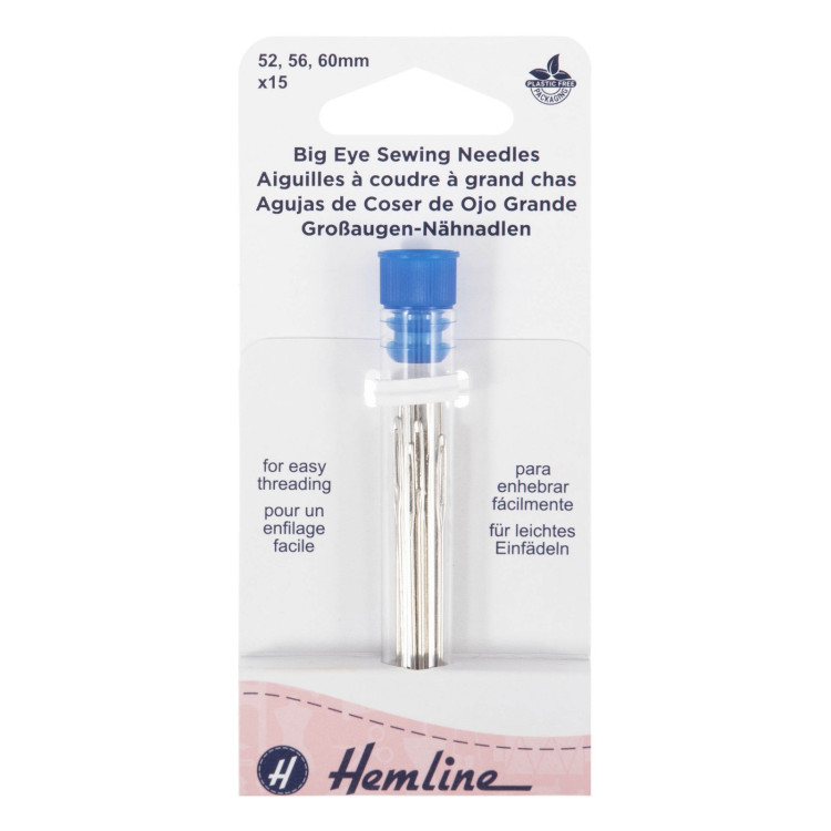 Hand Sewing Needles: Big Eye: 3 Sizes: 15 Pieces