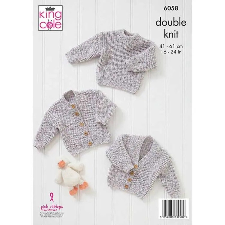 King Cole 6058 Baby Cardigans & Sweater DK
