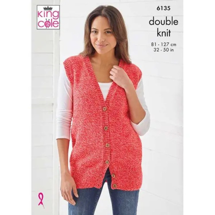 King Cole 6135 Ladies Waistcoat and Tunic DK