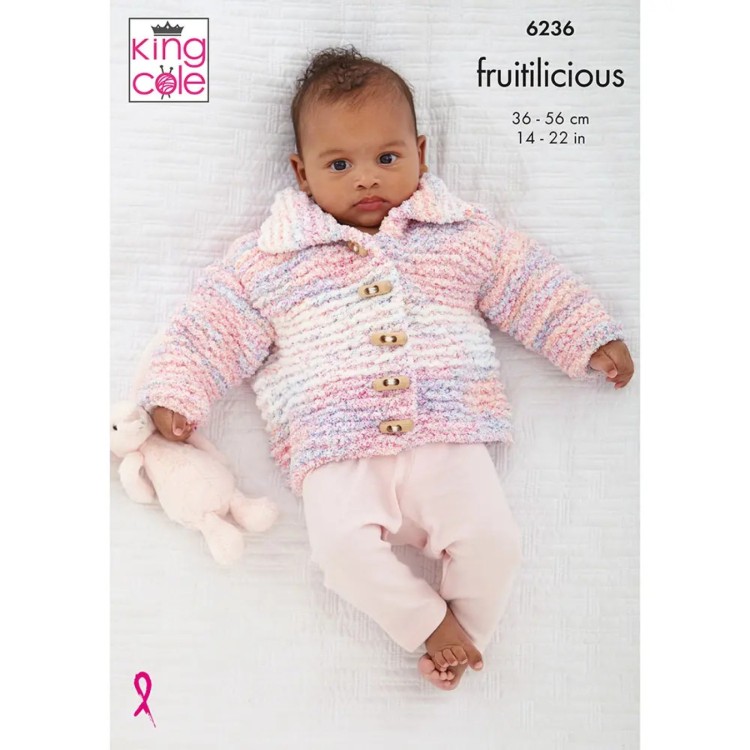 Kingcole Pattern 6236 Babies Hooded Jacket, Collared Cardigan & Waistcoat 