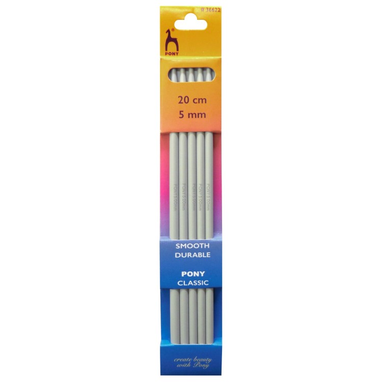 Knitting Pins: Double-Ended: Set of Five: 20cm x 5mm 
