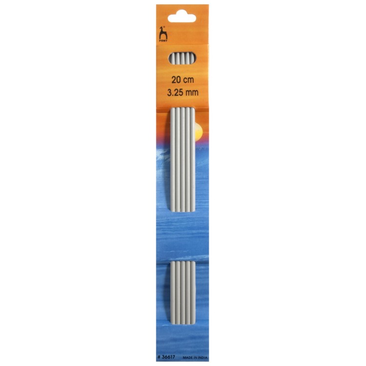 Knitting Pins: Double-Ended: Set of Five: Aluminium: 20cm x 2.25cm