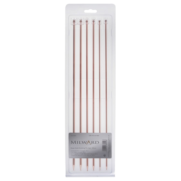 Milward Rose Gold Knitting Needles Set 35cm