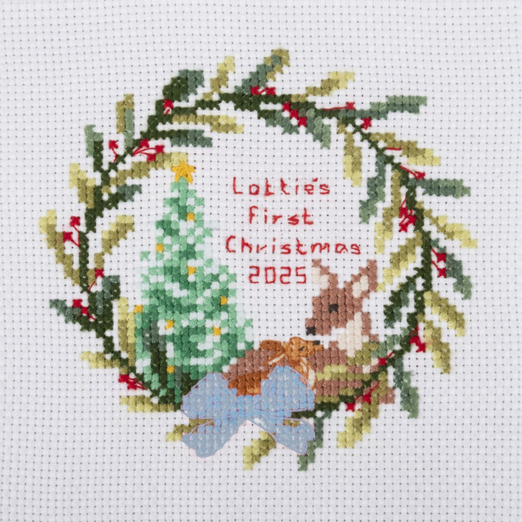Mini Cross Stitch Kit: Baby's 1st Christmas