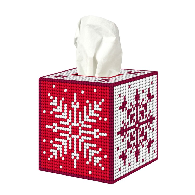 Needlepoint Kit: Tissue Box Cover: Snowflake