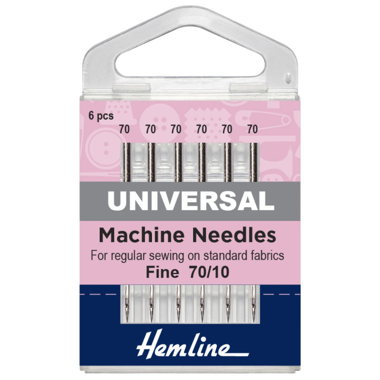 Sewing Machine Needles: Universal: Fine 70/10: 6 Pieces