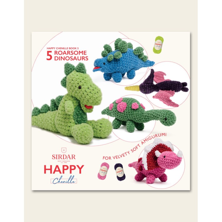Sirdar Happy Chenille Book 2 5 Roarsome Dinosaurs