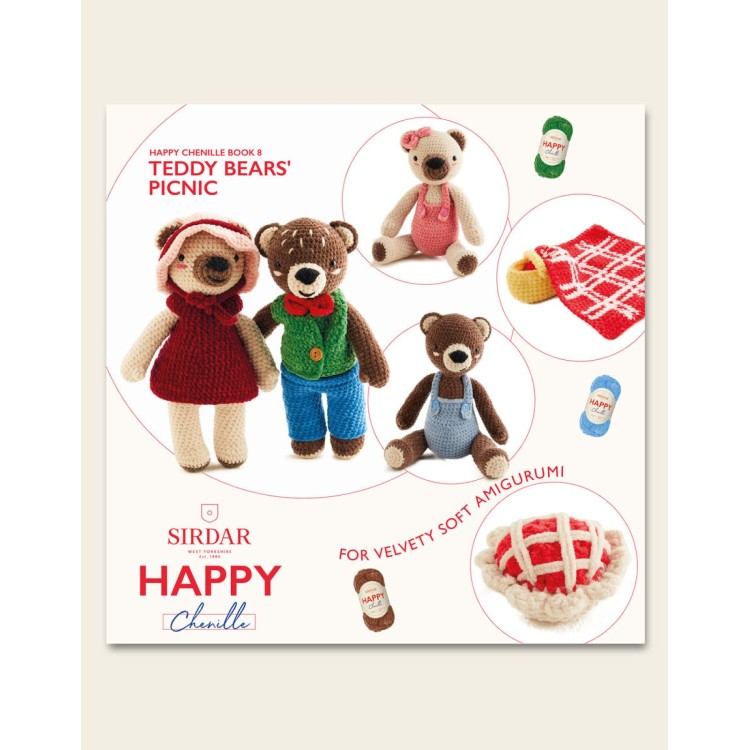 Sirdar Happy Chenille Book 8 Teddy Bears Picnic