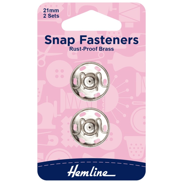 Snap Fastners 21mm x 2 sets Silver